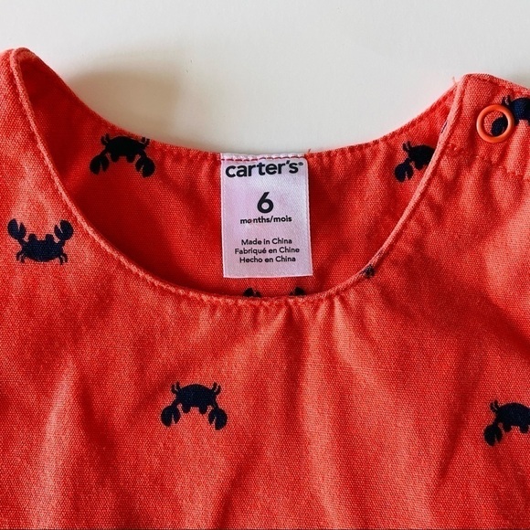CARTER'S Nautical Crab Orange Romper - Picture 3 of 11